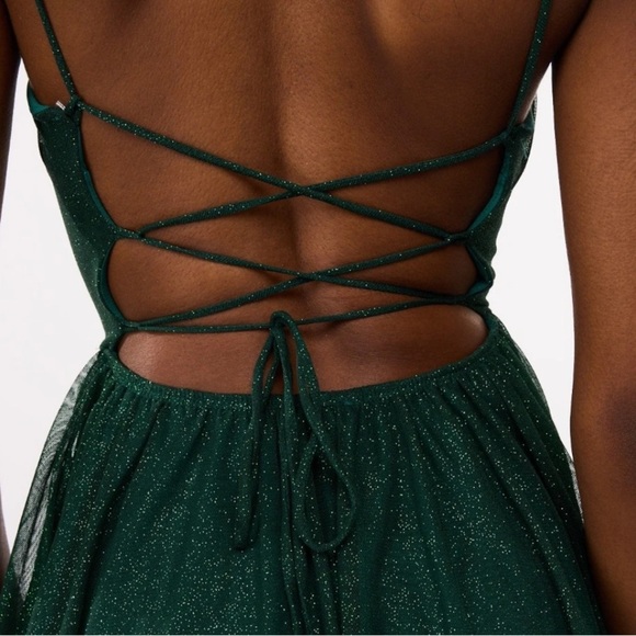 Nina Glitter Mesh Fit & Flare Dress - Picture 4 of 4